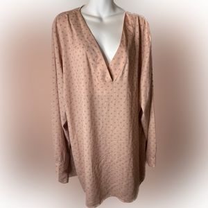 Long sleeve blouse dusty rose color size 1X